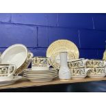20th cent. Ceramics: Royal Worcester 'Windsor' eight piece dinner service serving plate, tureens x