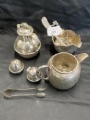 Ex-Dr. S. Lavington Hart Collection. 20th cent. Chinese Export silver cream jug engraved bird and