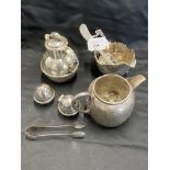 Ex-Dr. S. Lavington Hart Collection. 20th cent. Chinese Export silver cream jug engraved bird and