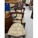 Early 20th cent. Mahogany bar back dining chairs x 4, plus one other. (5)