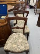 Early 20th cent. Mahogany bar back dining chairs x 4, plus one other. (5)
