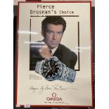 Watches/Movie: James Bond 007/Omega shop display. 'Pierce Brosnan's choice Omega Seamaster GMT'.