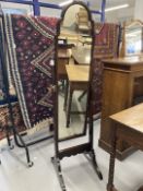 Early 20th cent. Beech Cheval mirror shaped step top on two supports. 13ins. x 62ins.