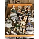20th cent. Ceramics: Bisque figures of children, old people, etc. x 13, ivorene plaque Anne