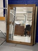 20th cent. Bevel edged decorative mirrors x 2. 29ins. x 41½ins. and 27ins. x 38ins.