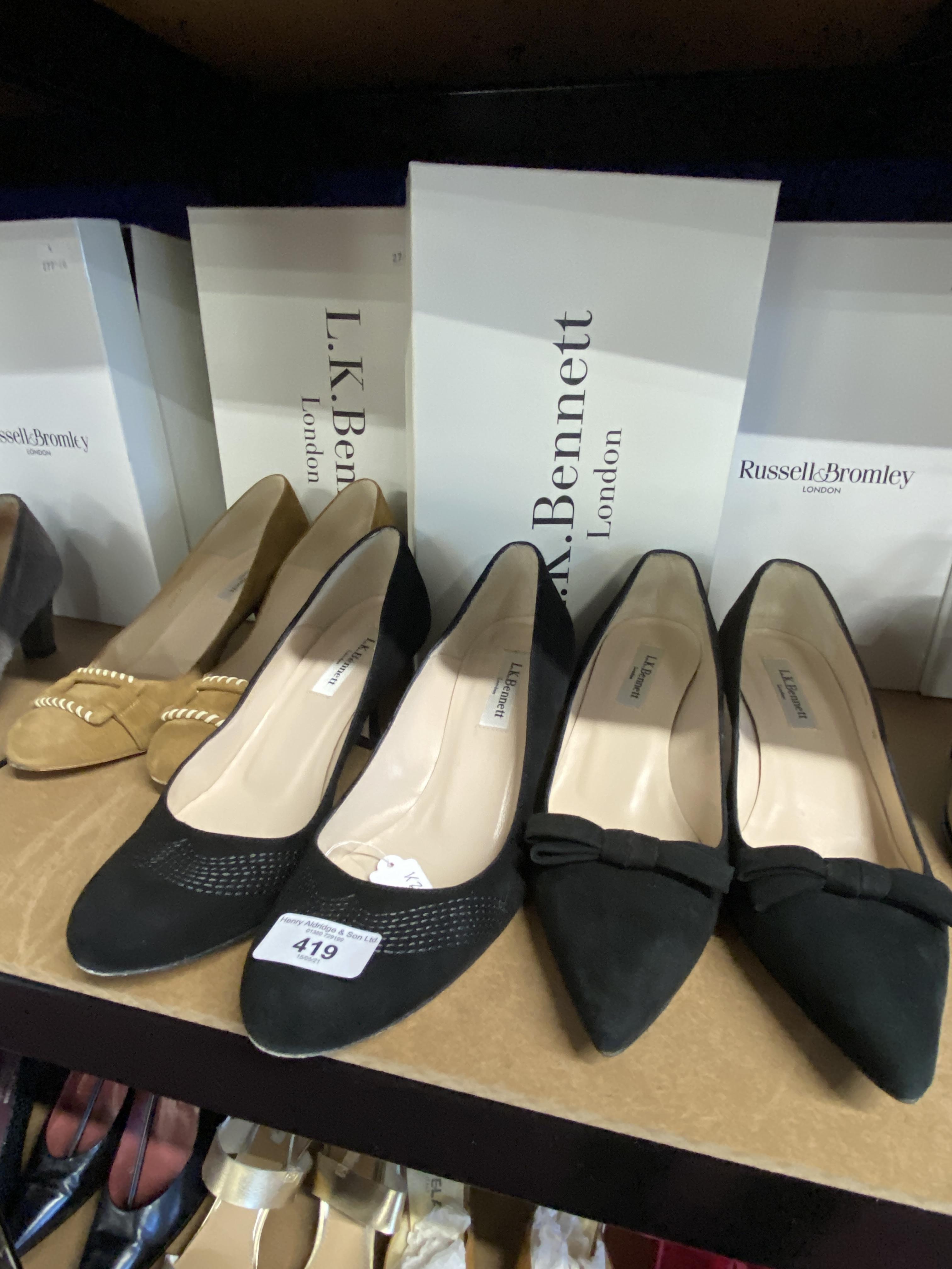 Fashion/Designer Shoes & Boots: L. K. Bennett black suede court shoe, boxed with dust jacket, size