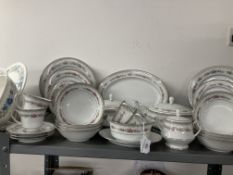 20th cent. Ceramics: Noritake Roselane dinner service, dinner plates x 8, dessert plates x 8, side