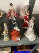 Doulton ceramic ladies to include Stephanie HN3759, Winter's Day HN4589, Christmas Celebrations