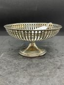 Hallmarked Silver: Openwork basket, Birmingham mark, ESB Barnsley & Co. 3.7oz. inclusive.