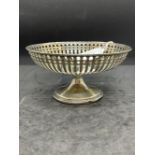 Hallmarked Silver: Openwork basket, Birmingham mark, ESB Barnsley & Co. 3.7oz. inclusive.