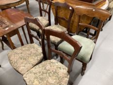 Early 20th cent. Mahogany aesthetic bar back dining chairs x 4, plus one other. (5)