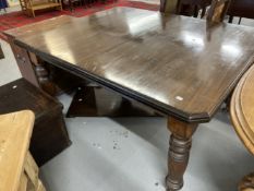 19th cent. Mahogany rectangular dining table with extra leaf. 74ins. x 46ins.