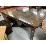 19th cent. Mahogany rectangular dining table with extra leaf. 74ins. x 46ins.
