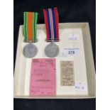 Militaria: WWII Victory Medal and War Medal, RAF issued to A. W. Payne Esq. In original condition,