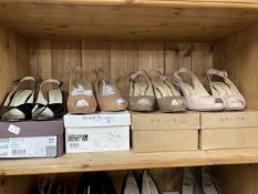 Fashion/Designer Shoes & Boots: Unisa beige patent leather sling back peep toe shoe, 3½ins heel,