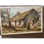 19th cent. English School: Oil on board rural scene, monogrammed bottom right MCD, framed and