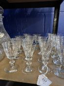 19th cent. Drinking glasses knop stemmed, petal cut with ground pontils. 4½ins. x 6ins. Plus