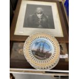 Nelson: 19th cent. German ribbon frames showing HMS Victory in Portsmouth. 8ins. (3) plus assorted