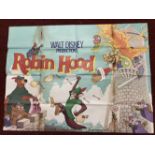 Film Memorabilia/Movie Posters/GB Quad Posters: Disney's Robin Hood 1973 animated version,
