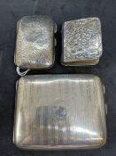 Hallmarked Silver: Cigarette cases x 2, one hallmarked Birmingham 1922, the other Birmingham 1901.