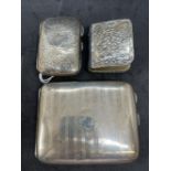 Hallmarked Silver: Cigarette cases x 2, one hallmarked Birmingham 1922, the other Birmingham 1901.