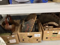 Treenware: 20th cent. Miscellaneous items to include assorted boxes and a cannon. (3 boxes)