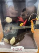 Toys: Steiff Musical Teddy Bear in original packaging, together with a watercolour of teddy bears on