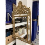 20th cent. Gilt decorated wooden framed multi sectional mirror. 42ins. x 24½ins.