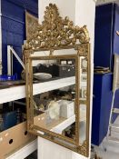 20th cent. Gilt decorated wooden framed multi sectional mirror. 42ins. x 24½ins.