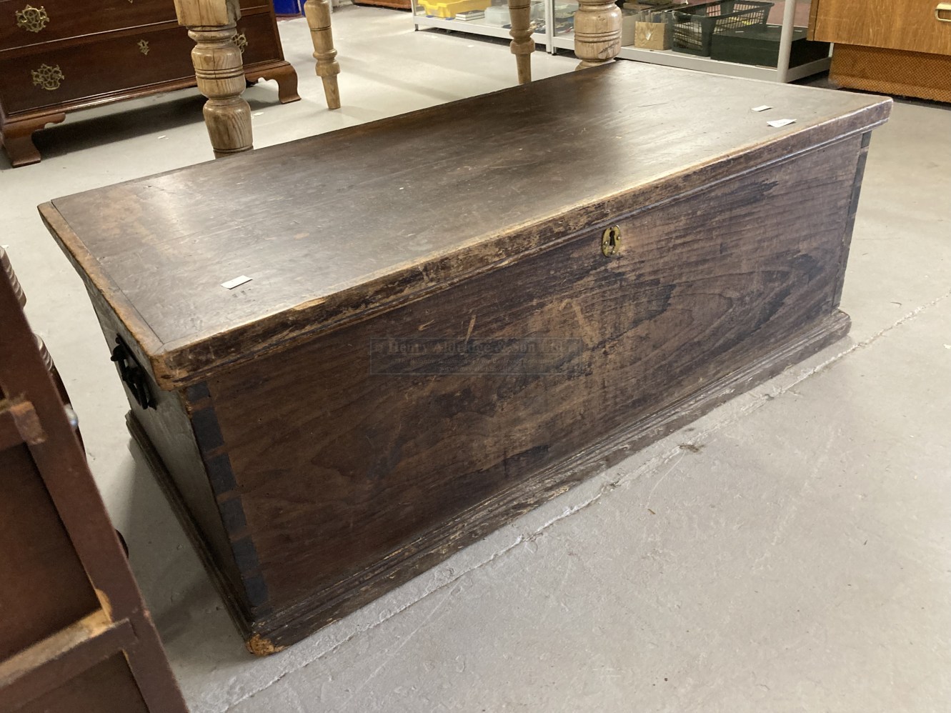 19th cent. pine blanket box. 42ins. x 22ins. x 14ins.