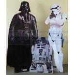 Star Wars: 'Life size' cardboard cut-outs from a private collection. Probably used for a foyer or