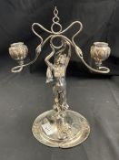 Art Nouveau: 20th cent. Victor Silver Company plated centrepiece in the form of a dancer on patent