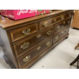 20th cent. Drexel reproduction George III style chest of drawers. 64ins. x 19ins. x 31ins.