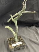 •Sculpture: Knuith Seim (1961-) Bronze figure on marble base, signed on reverse 1/10 Seim. 10ins.