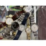 Watches: Five Bulova watches, two stainless steel bracelets, one stainless steel and gold plated