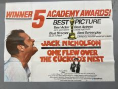 Film Memorabilia/Movie Posters/GB Quad Posters: One Flew Over The Cuckoo's Nest, winner of five