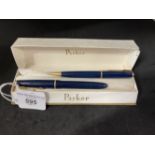 Parker ladies slim fold fountain pen and propelling pencil, contained in original box.