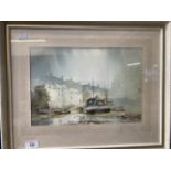 Cornish Art: Claude Kitto (1913-1996) watercolour on paper Morning Mist Polperro with East