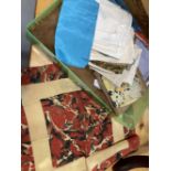 Fashion & Accessories: Ladies and gentlemen's silk handkerchiefs all in a silk lined suede bag. (