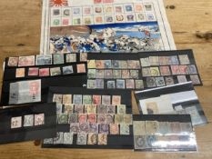 Stamps: Small Japanese collection including 1873 silk revenues, 1875-98 tobacco revenues, 1875