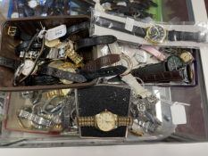 Watches: Ten Accurist gentleman's watches, seven stainless steel and gold plated on strap and