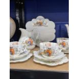 Late 19th cent. Commemorative Ceramics: Foley tea set To Commemorate 60 Years Anniversary saucers