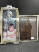 Hallmarked Silver: Nouveau Style picture frame, embossed decoration, 12ins. x 6ins. Picture frame of