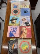 Records: Vinyl 45 RPM six Abba, two Aneka, six Blondie, and forty five by various artists