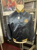 Law Enforcement: Blue nylon FBI baseball jacket, made by Dunbrooke, with embroidered FBI crest to