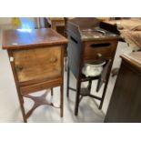 19th cent. Mahogany pot cupboard/washstand. 13ins. Plus mahogany pot cupboard, single drawer with