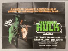 Film Memorabilia/Movie Posters/GB Quad Posters: 1979 original Incredible Hulk, starring Bill Bixby