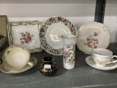 20th cent. Ceramics: Laura Ashley cup and saucer decorated with honeysuckle and ribbon swags,