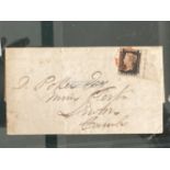 Stamps & Social History: GB, SG 1 Penny Black on complete letter, believed to be Plate 6, K L very