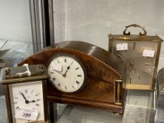 Clocks: Brass carriage clock 8 day Bayard, white face, Roman numerals. 20th cent. Smiths square